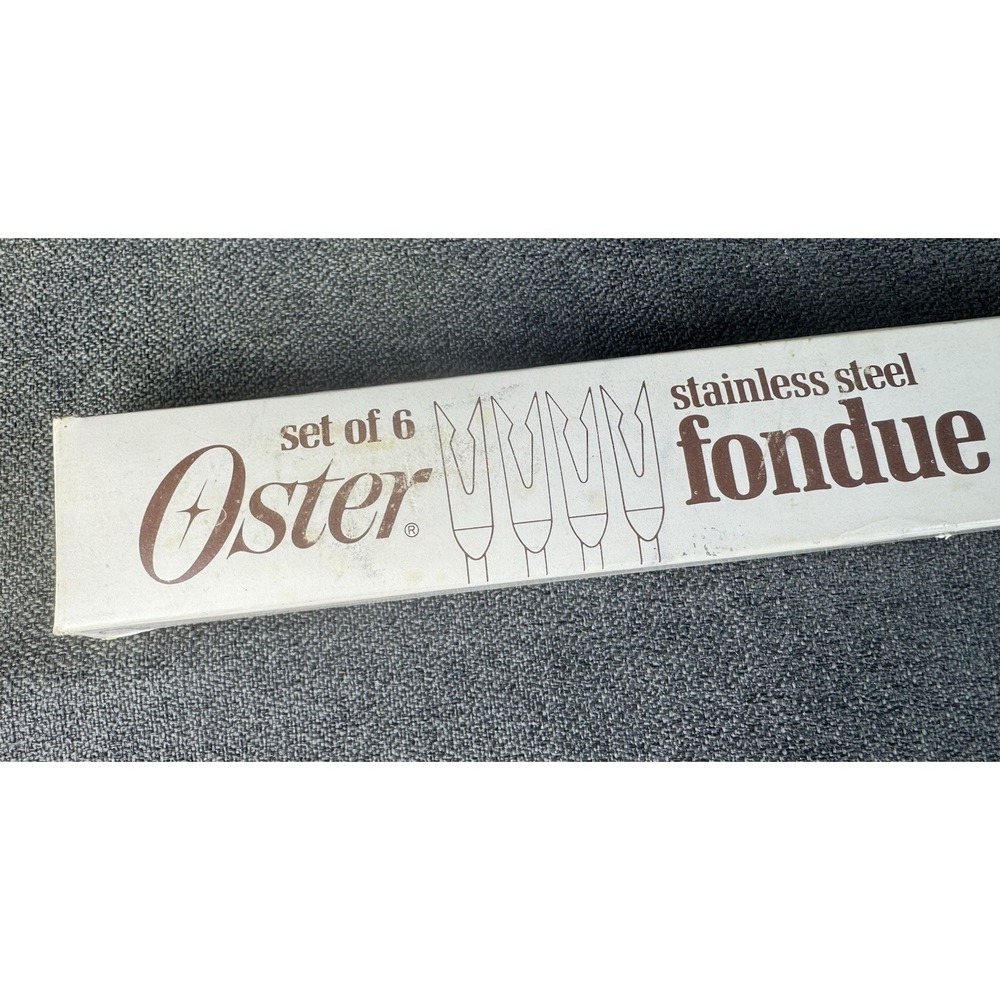 Vintage 1970s OSTER Fondue Forks Set of 6 New Original Box Stainless Steel